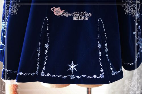 Sweet Cotten Embroidery Magic Tea Party Lolita Cape with Hood