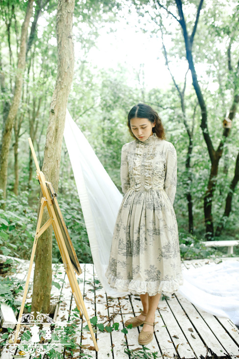 Victorian Maiden Vintage Elegant Miss Point Lolita OP Dress