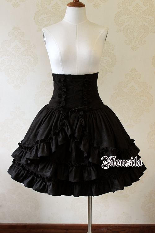Classic Gothic Multilayer Jacquard Mousita Lolita Bust Skirt