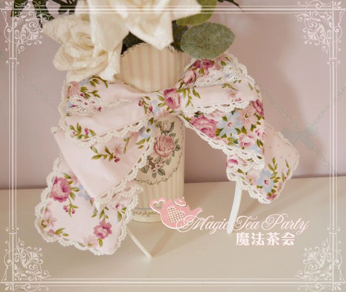 Spring Flowers Printed Magic Tea Party Lolita Headbow