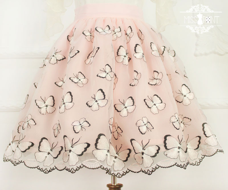 Dream of the Butterfly Sweet Babydoll Style Embroidery Miss Point Lolita Pettiskirt