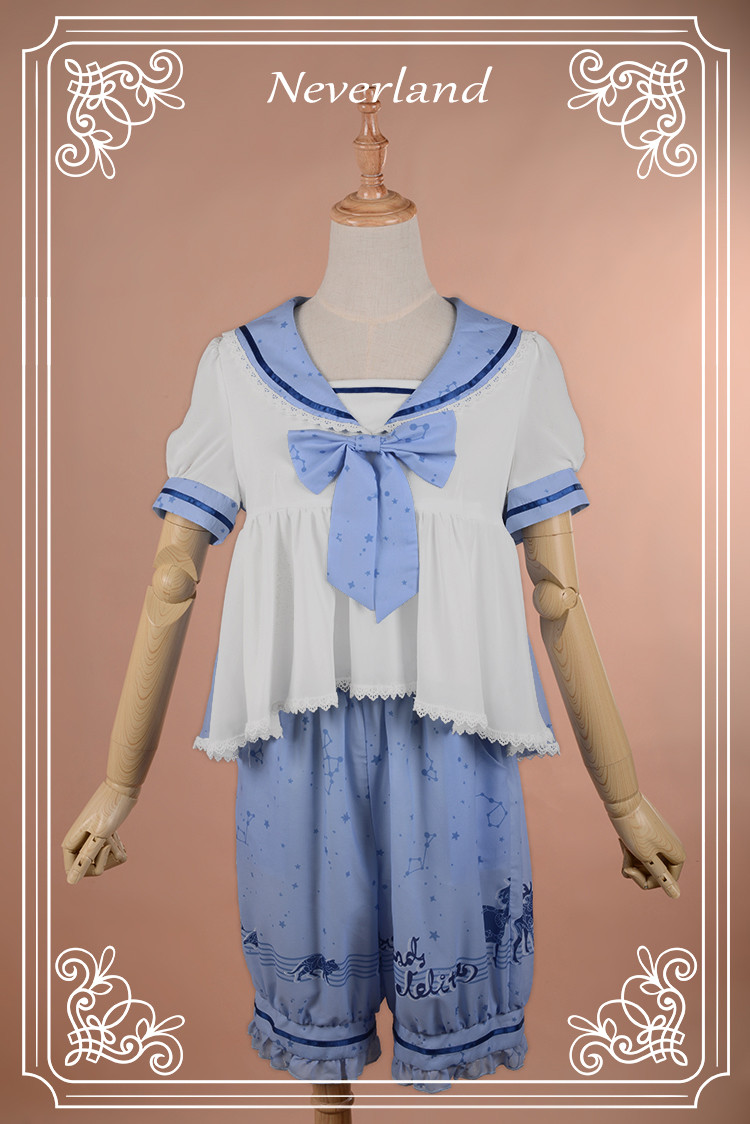 The Piper at Starry Night- Sailor Style Quji Neverland Lolita Prince Set