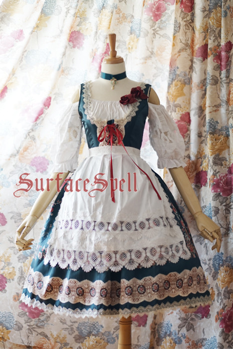 AlpenRose Gothic Ethnic Surface Spell Lolita Lace Apron