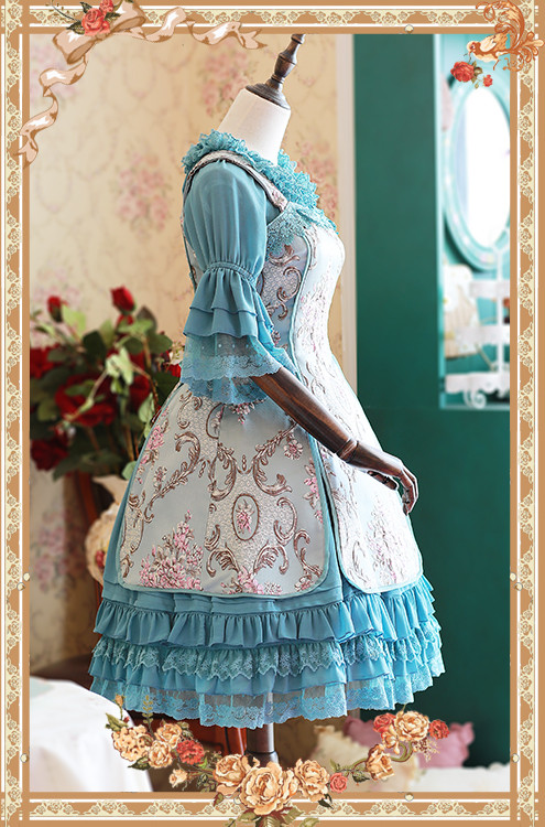 Windsor\'s Afternoon Tea Three-dimensional Relief Infanta Lolita JSK And Chiffon Petticoat Set