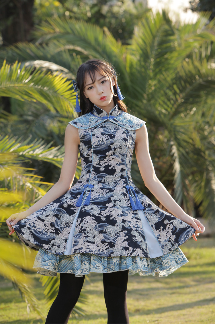 Dragon In The River Vintage Chinese Style Lolita Dress