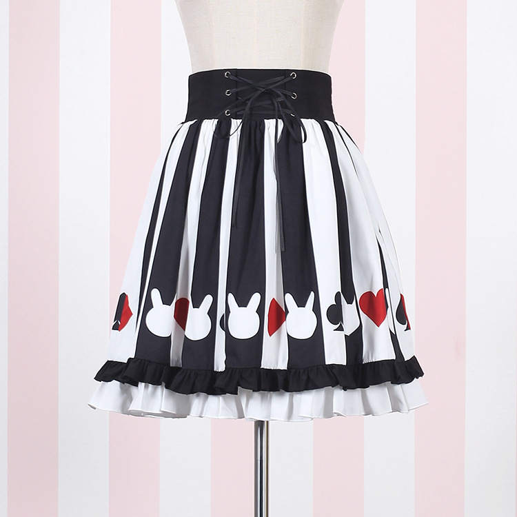 Alice Poker Printing Lolita Skirt