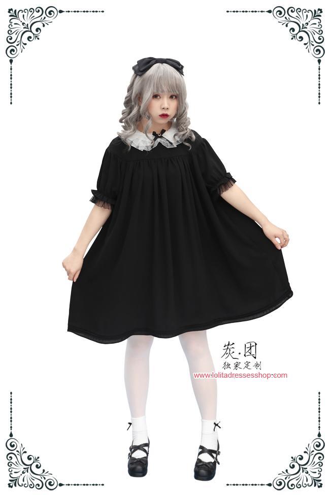 The Antique Baby Dark Sense Short Sleeved Chiffon Lolita Dress