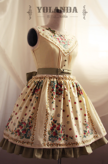 Berry River Strawberry Printing Lolita Dress