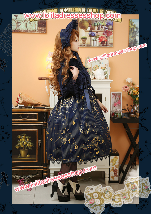 Astrology Series Classical Style Gilding Braces Skirt Lolita JSK