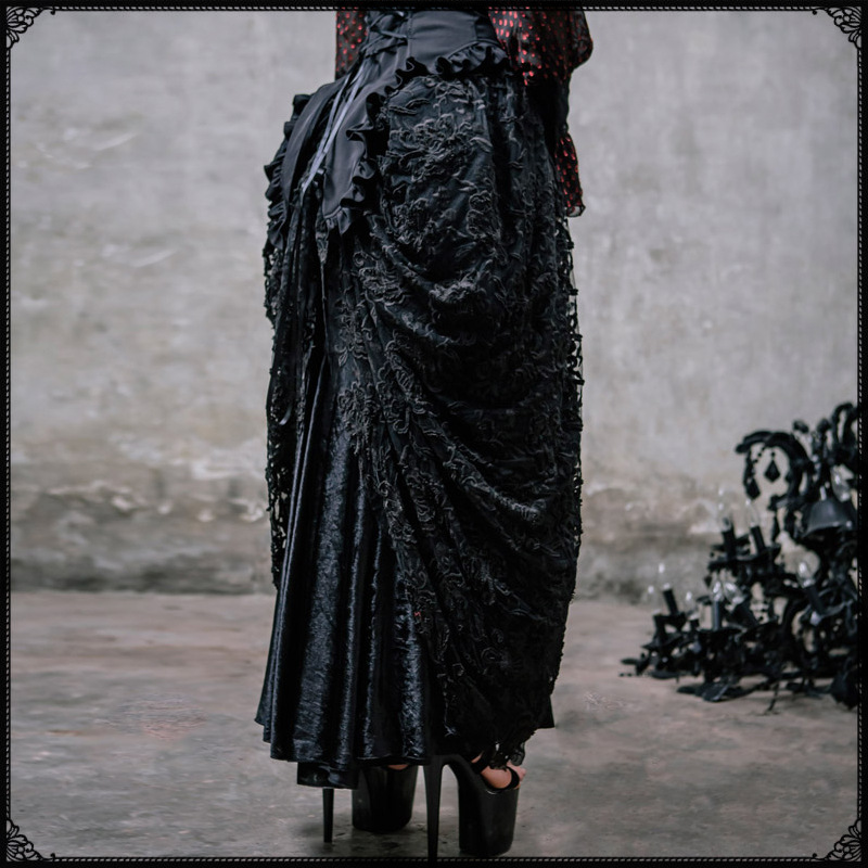 Dark Witch Gothic Long Bubble Skirt
