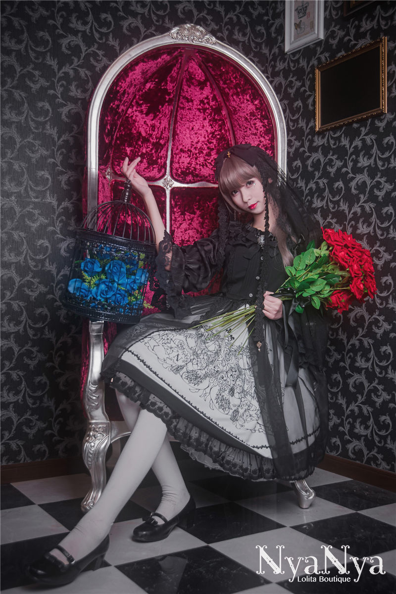 Rose Chandelier Printing Stitching Gothic Lolita JSK