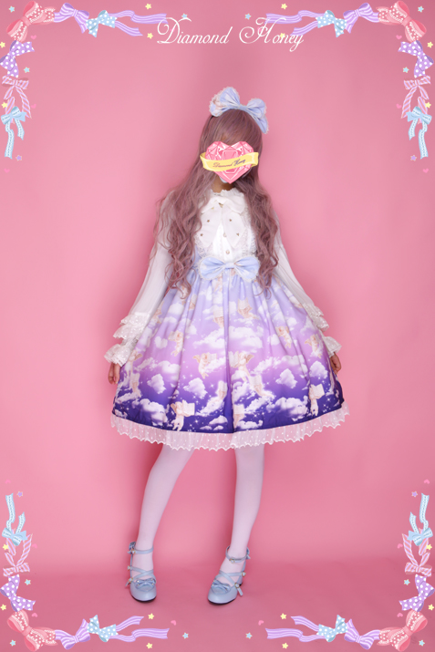 Diamond Honey - Fantasy Little Angel Lolita lovely gradient pink and white dress