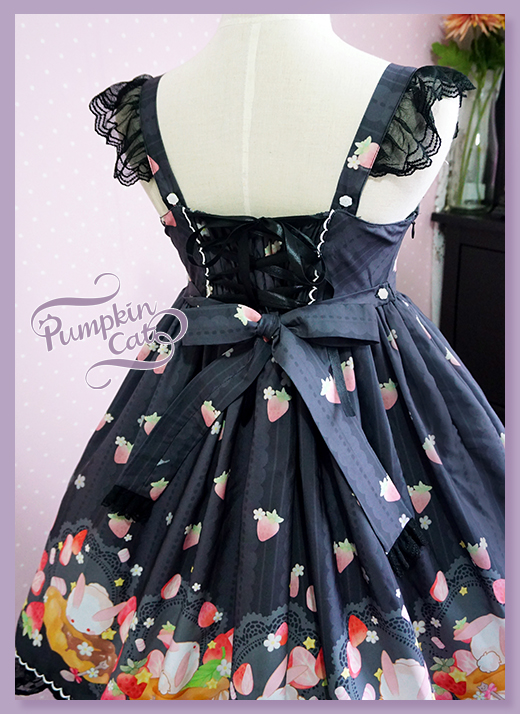 Pumpkin Cat -Spun Sugar Rabbit- High Waist Lolita Jumper Dress