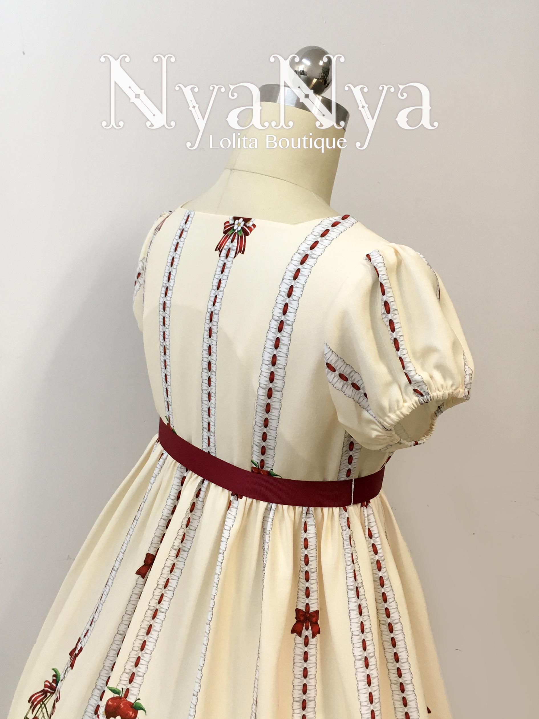 NyaNya - White Feather Ringo - Small High Waist Dress OP