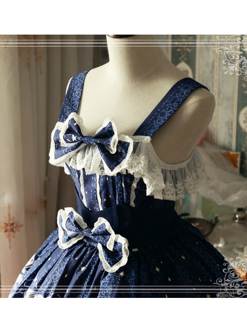 Magic Tea Party Starry Sky City Series Classic Lolita Sling Dress