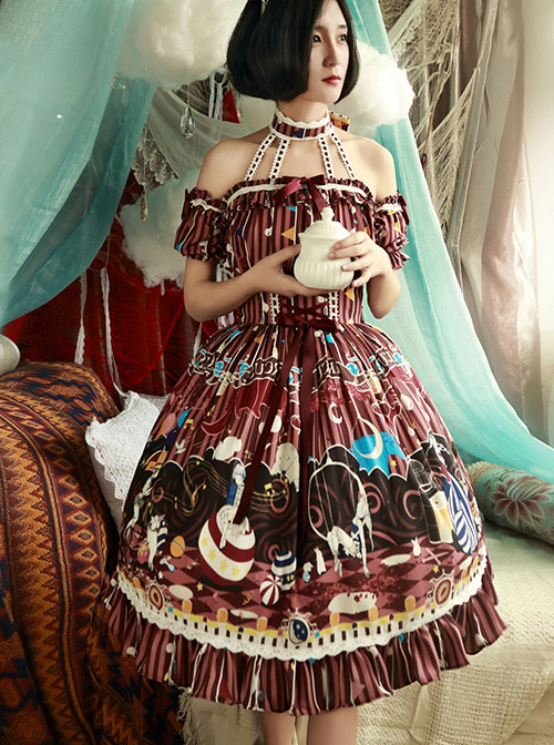 Magic Tea Party Circus Girl Original Print 2wayOP Gothic Lolita Dress