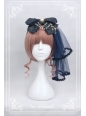 Fly Me to Polaris Gold Stamping Chiffon Neverland Lolita Headbow with fixed veil