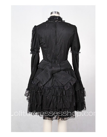 Cheap Red/Black short sleeve Lace Gothic Lolita Dresses With multi ...