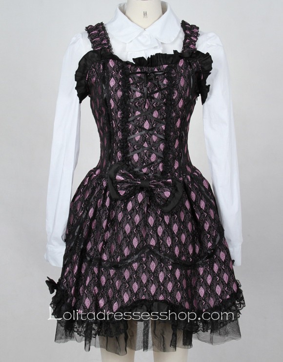 Purple two-piece Shirt Collar Lolita dress With White blouse Style