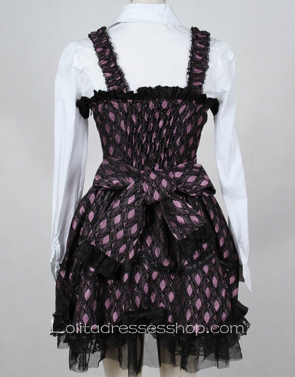 Purple two-piece Shirt Collar Lolita dress With White blouse Style