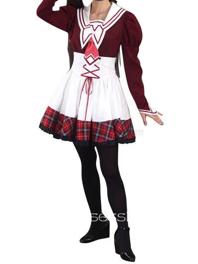 School Girl Uniform cosplay costume With Ribbons