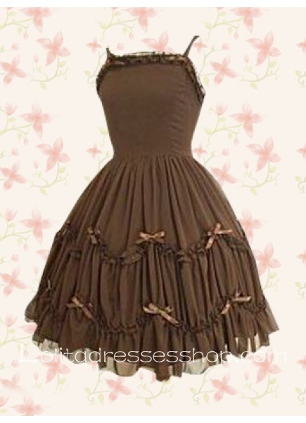 Gothic Spaghetti Straps Sleeveless Punk Lolita Dress With Ruffles