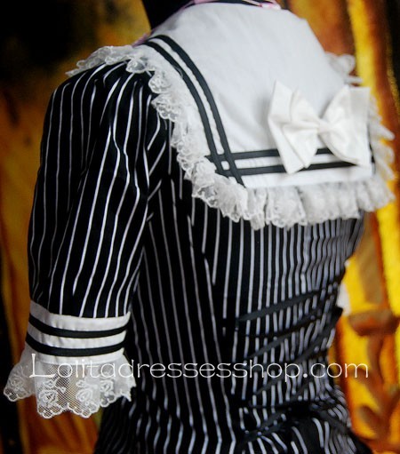 Black And White Strips Sailor Lolita Dress