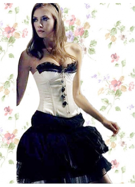Short Satin Low Cut Sleeveless Empire Gothic Lolita Dress With Tiers