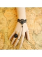 Unique Rococo Style Black Lace Lolita Bracelet