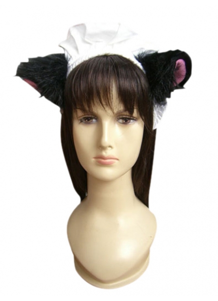 White And Black Polyester Fake Ears Lolita Headband