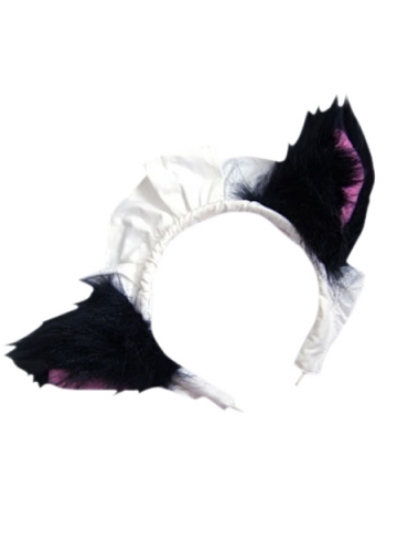 White And Black Polyester Fake Ears Lolita Headband