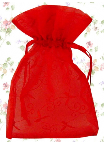 Hot Red Sheer Organza Lolita Pouch