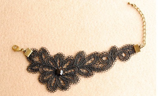 Fabulous Black Lace Retro Lolita Bracelet