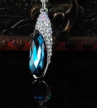 Gorgeous Blue Swarovski Alloy Chain Rhinestones Women\'s Necklace