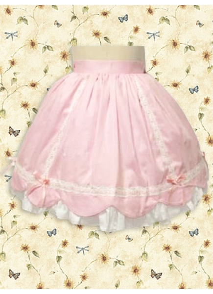 Pink Cotton Short Sweet Lolita Skirt With Ruffles