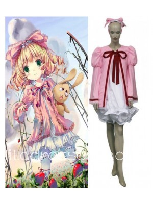 Rozen Maiden Hinaichigo Strawberry Doll Pink Cotton Cosplay Costume