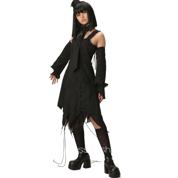 Black Gothic Lolita Vampire Dress For Winter