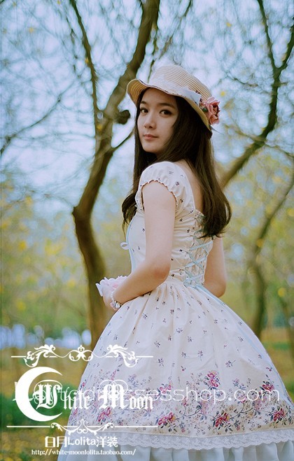 Sweet White And Blue Sky Knee-length Bowknot Lolita Dress