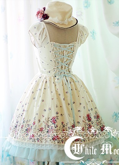 Sweet White And Blue Sky Knee-length Bowknot Lolita Dress