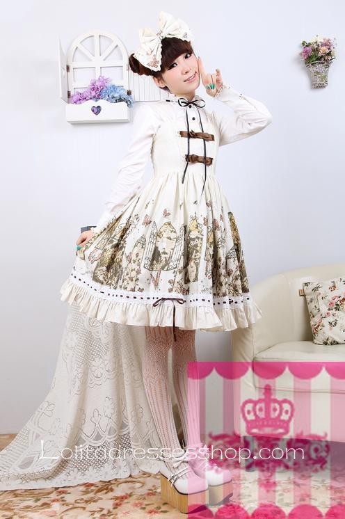 Cotton Stand Collar Long Sleeve Sweet Lolita Dress