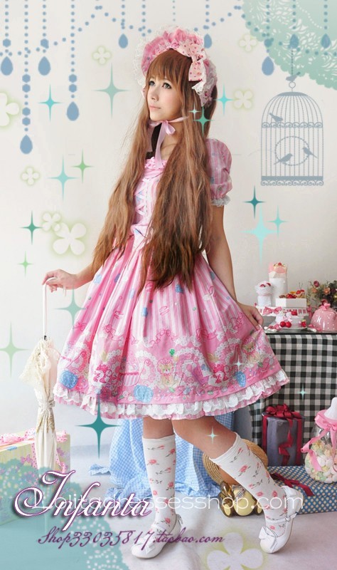 Infanta Dolly House Cotton Sweet Short Sleeve Girls Dress