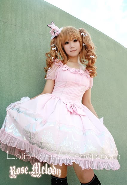 Rose Melody Sweet Square-collar Short Sleeve Lolita Dress