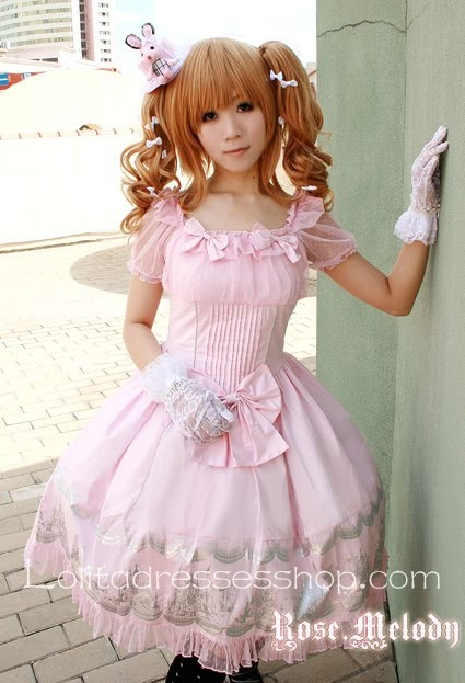 Rose Melody Sweet Square-collar Short Sleeve Lolita Dress