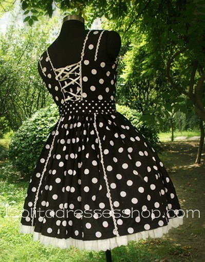 Black Cotton Straps White Blouse And Sleeveless Lolita Dresses