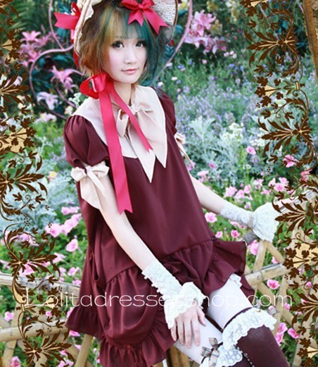 Elastic Chiffon Short Sleeves Soft Lolita Dress