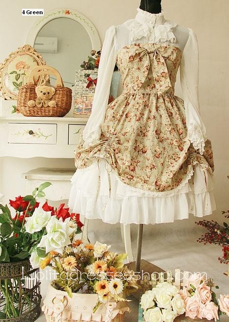 Cotton And Chiffon Spring Fragrance Wild Rosy Blouse Lolita Dress