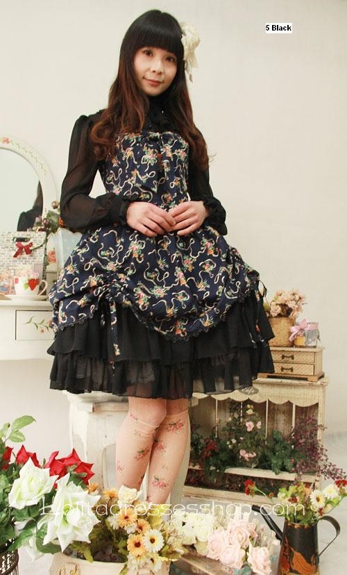 Cotton And Chiffon Spring Fragrance Wild Rosy Blouse Lolita Dress