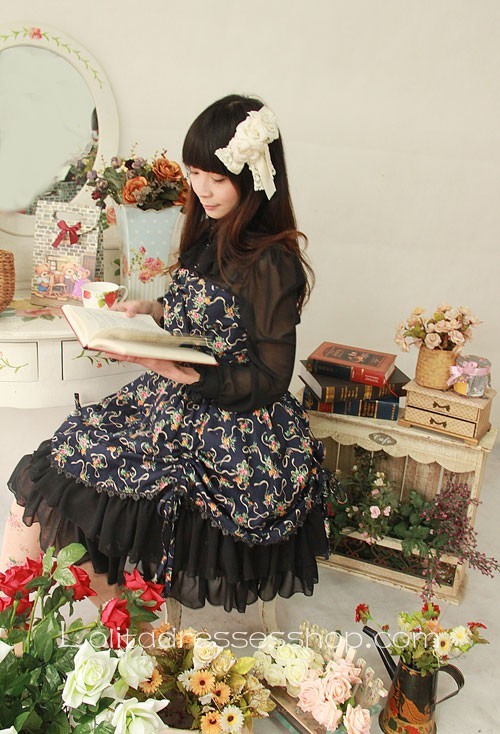 Cotton And Chiffon Spring Fragrance Wild Rosy Blouse Lolita Dress