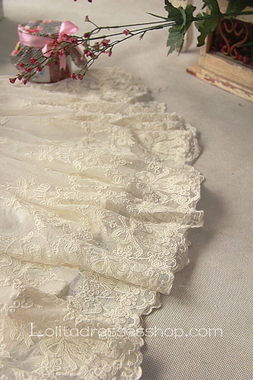 White Chiffon Sleeveless Ankle-length Embroidery Lolita Dress