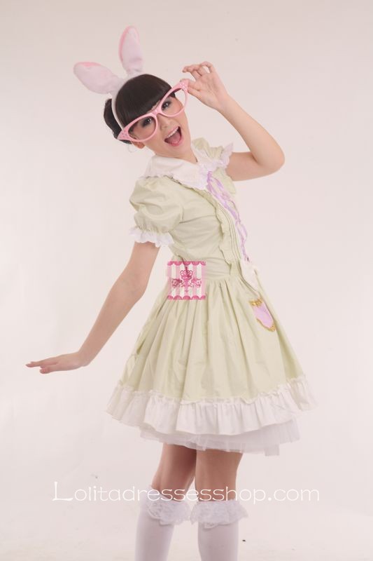 Mint Cotton Doll collar Heart Poker Dress